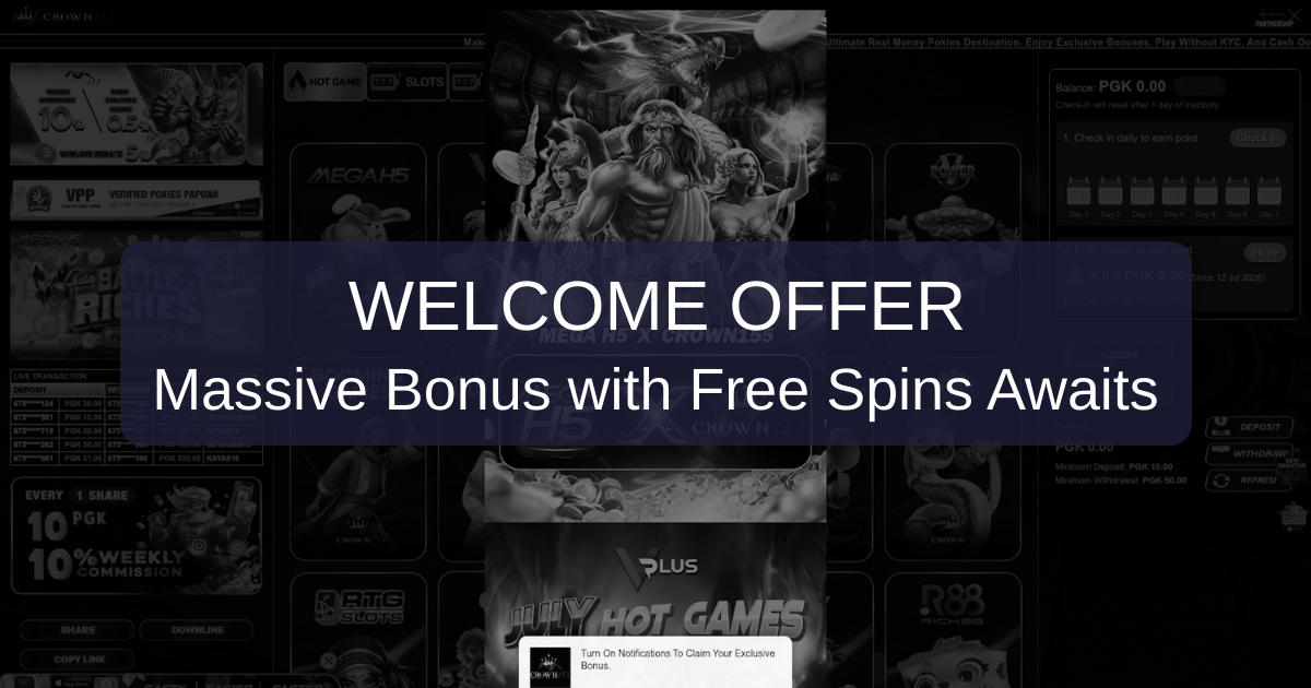 Crown155 Casino welcome bonus